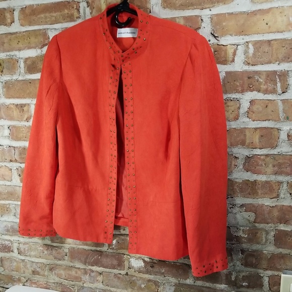 🌲Women Alfred Dunner orange faux seude jacket 12 - Picture 1 of 7